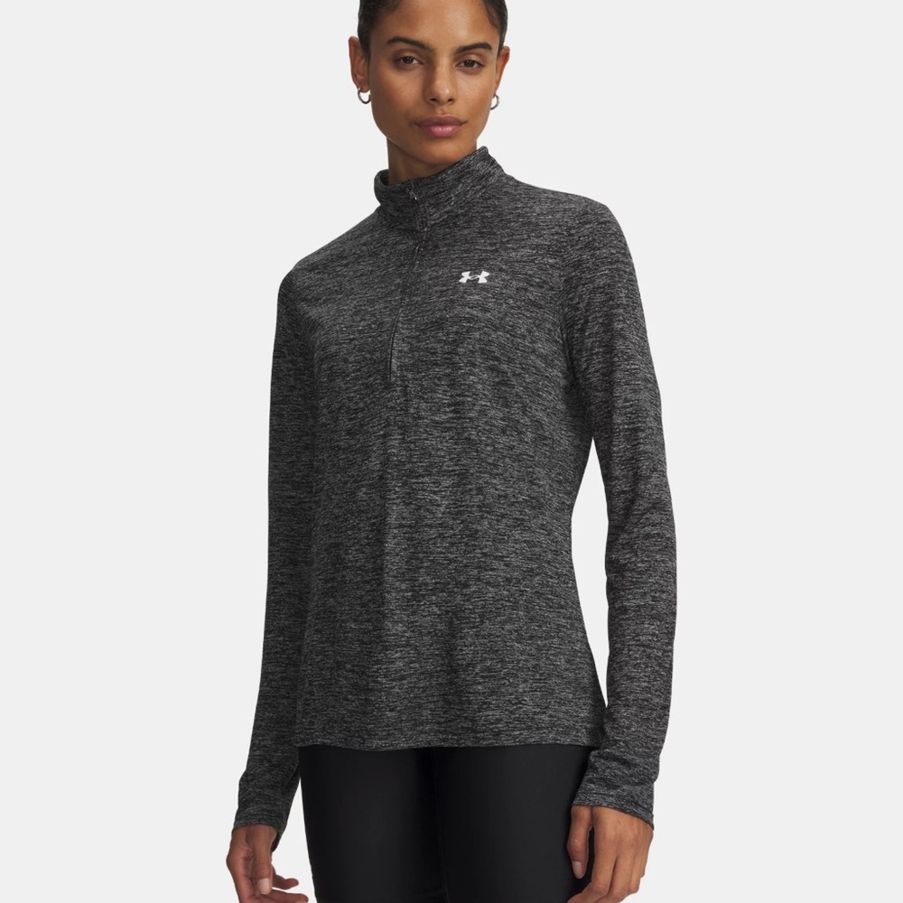 Under Armour Women's Heather Charcoal Quarter-Zip Pullover